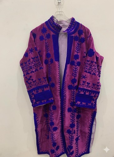 Purple embroidered velvet - purple,