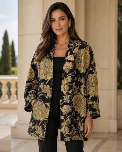 Natori black gold floral - black,