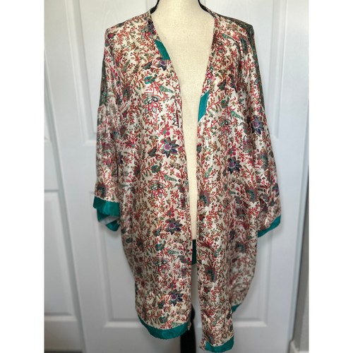 Silk floral kimono duster - silk,