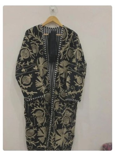 Black velvet suzani - suzani, kimono
